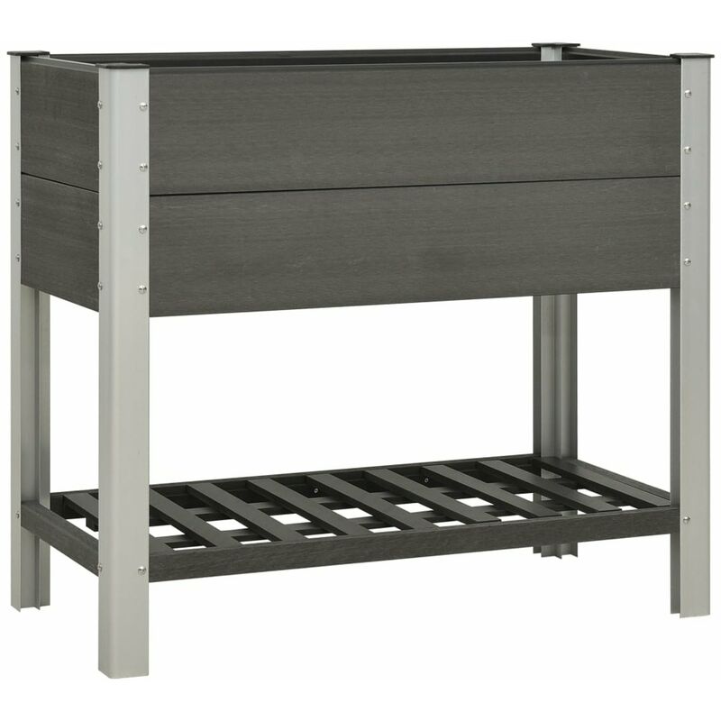 

Mesa de cultivo para jardin con estante WPC gris 100x50x90 cm