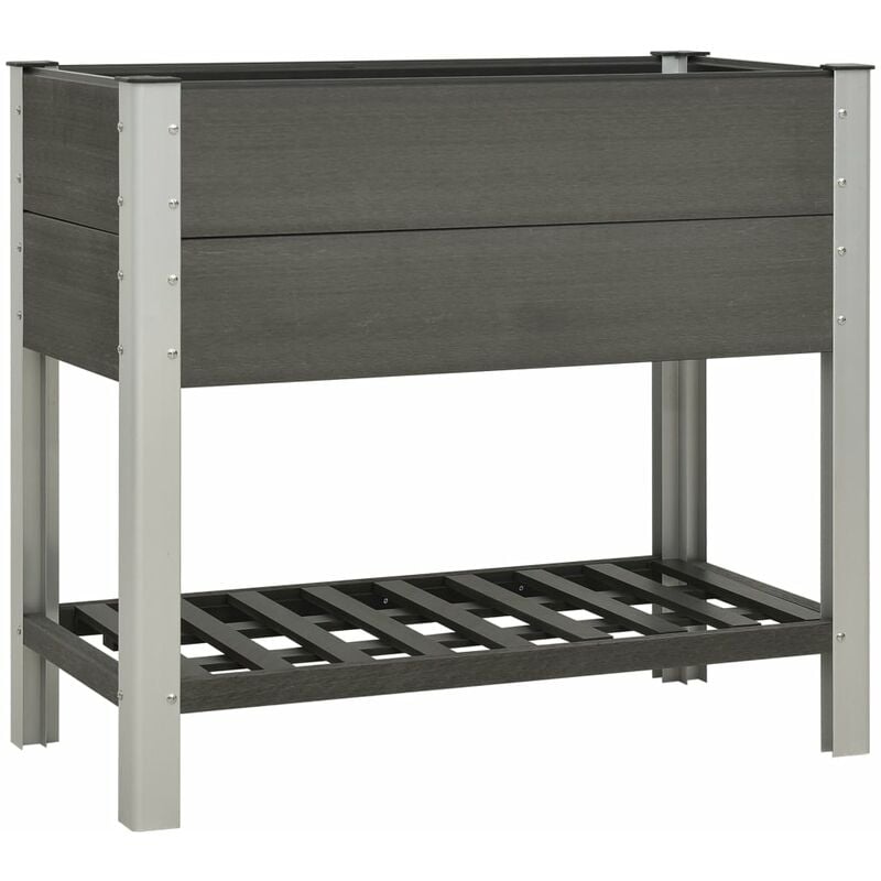 

Mesa de cultivo para jardín con estante WPC gris 100x50x90 cm
