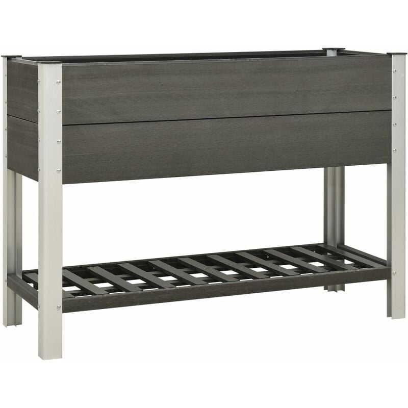 

Mesa de cultivo para jardín con estante WPC gris 125x50x90 cm