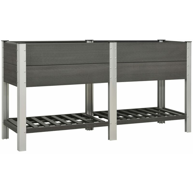 

Mesa de cultivo para jardín con estante WPC gris 175x50x90 cm