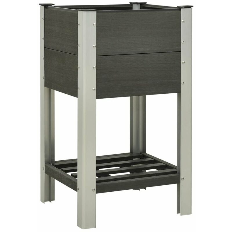 

Mesa de cultivo para jardin con estante WPC gris 50x50x90 cm