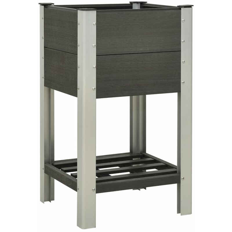 

Mesa de cultivo para jardín con estante WPC gris 50x50x90 cm
