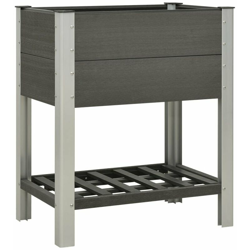 

Mesa de cultivo para jardin con estante WPC gris 75x50x90 cm