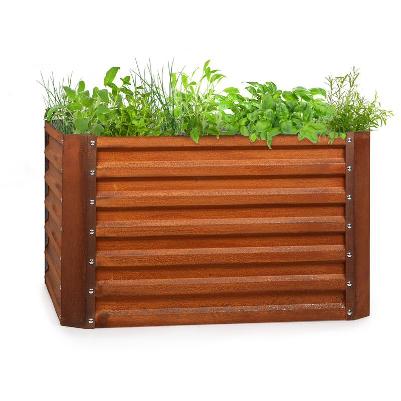 

Mesa de cultivo Rust Grow Chapa de acero galvanizada Acabado de óxido