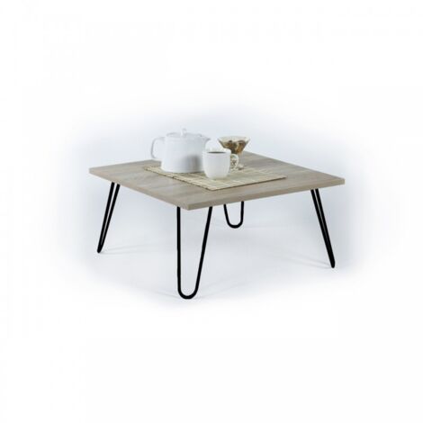 Mesa de desayuno de roble negro cm 60x60x29 h
