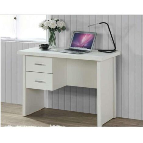 Mesa de despacho Oscar dos cajones acabado blanco, 75 cm(alto)100 cm(ancho)50 cm(largo)