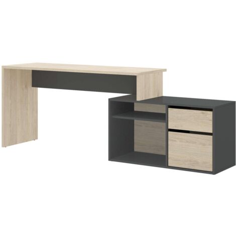 Mesa de despacho Santa Elena en natural-grafito 75 cm(alto)139 cm(ancho)50 cm(fondo)