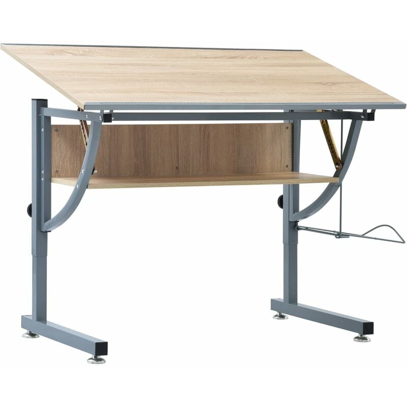 

Mesa de dibujo para adolescentes MDF color roble 110x60x87 cm - Marrón