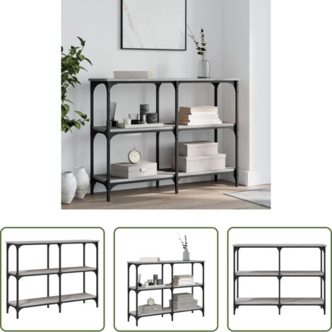 Mesa de entrada -  Mesa consola madera de ingeniería gris Sonoma 100x29x75 cm