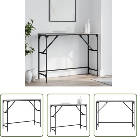 Mesa de entrada -  Mesa consola madera de ingeniería gris Sonoma 100x32x75 cm