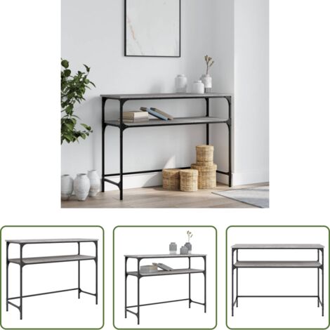 Mesa de entrada -  Mesa consola madera de ingeniería gris Sonoma 100x35,5x75 cm