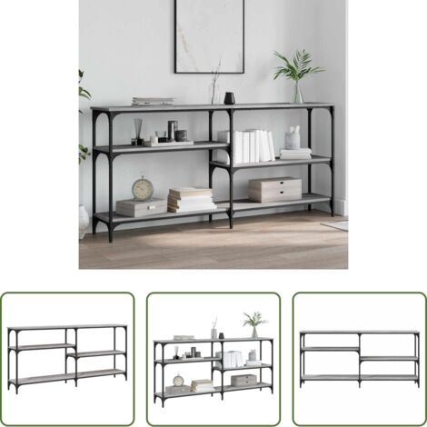 Mesa de entrada -  Mesa consola madera de ingeniería gris Sonoma 160x29x75 cm