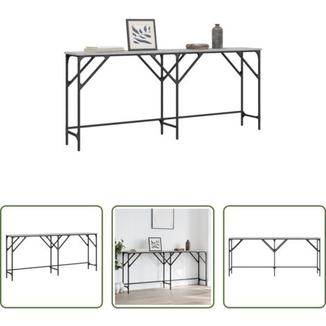 Mesa de entrada -  Mesa consola madera de ingeniería gris Sonoma 180x29x75 cm