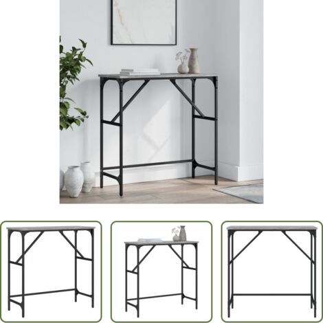 Mesa de entrada -  Mesa consola madera de ingeniería gris Sonoma 75x32x75 cm