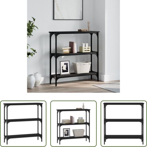 Mesa de entrada -  Mesa consola madera de ingeniería negra 75x22,5x75 cm