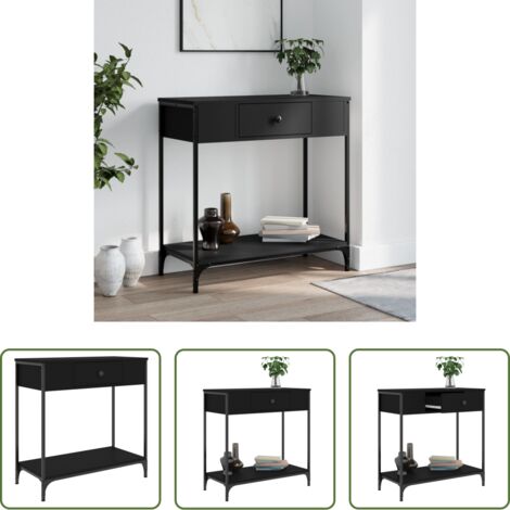 Mesa de entrada -  Mesa consola madera de ingeniería negro 75x34,5x75 cm