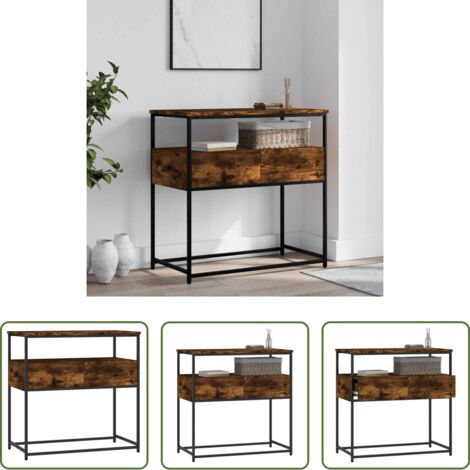 Mesa de entrada -  Mesa consola madera de ingeniería roble ahumado 75x40x75 cm