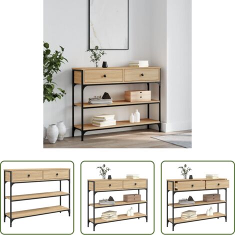 Mesa de entrada -  Mesa consola madera de ingeniería roble Sonoma 100x25x75 cm