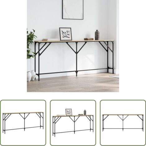 Mesa de entrada -  Mesa consola madera de ingeniería roble Sonoma 180x23x75 cm