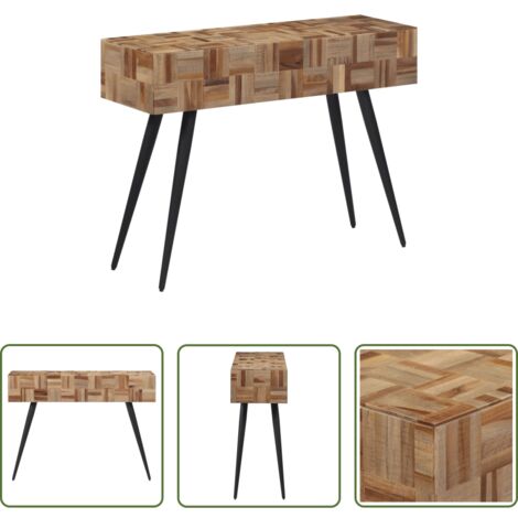 Mesa de entrada -  Mesa consola teca reciclada maciza 110x34x80 cm