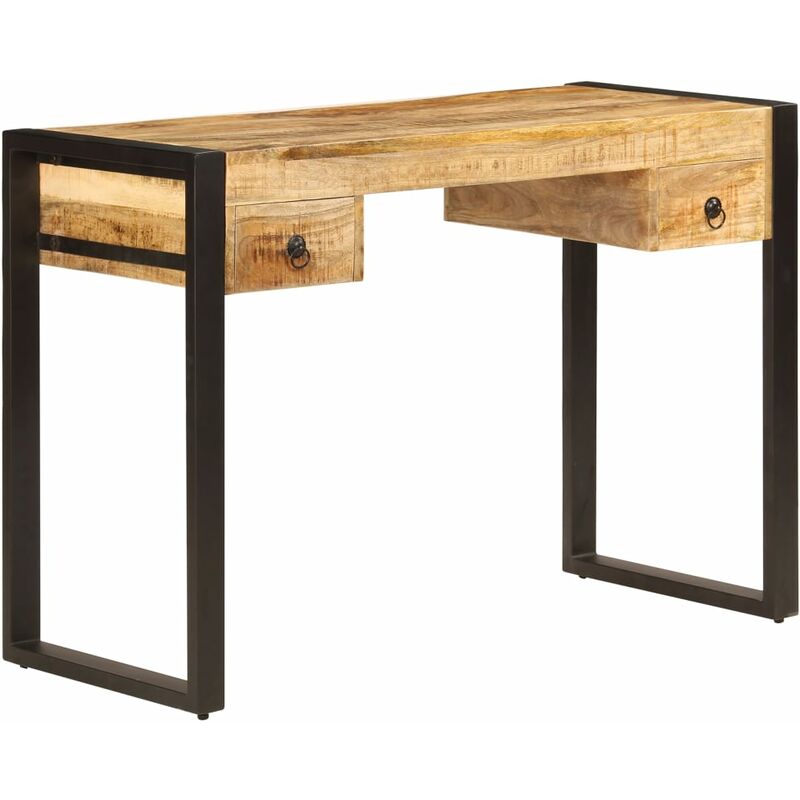 

Mesa de escritorio 2 cajones madera maciza mango 110x50x77 cm
