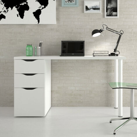 HOGAR24 Mesa de escritorio Athena Blanco Artik (Blanco Mate) 138cm (ancho) x 74cm (alto)