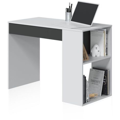 Mesa de escritorio Adam Blanco Artik (Blanco Mate) - Gris Antracita (ancho) x 73cm (alto)