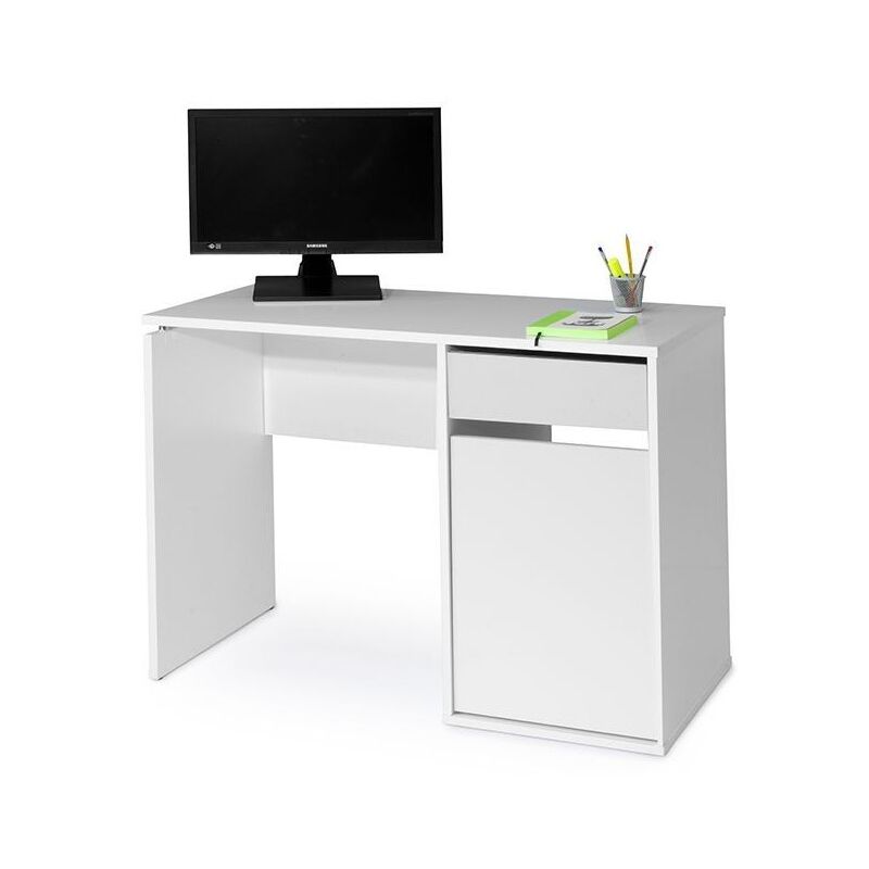 

Mesa de Escritorio Burgos 5210 con cajón y puerta (ancho 100cm) | Blanco