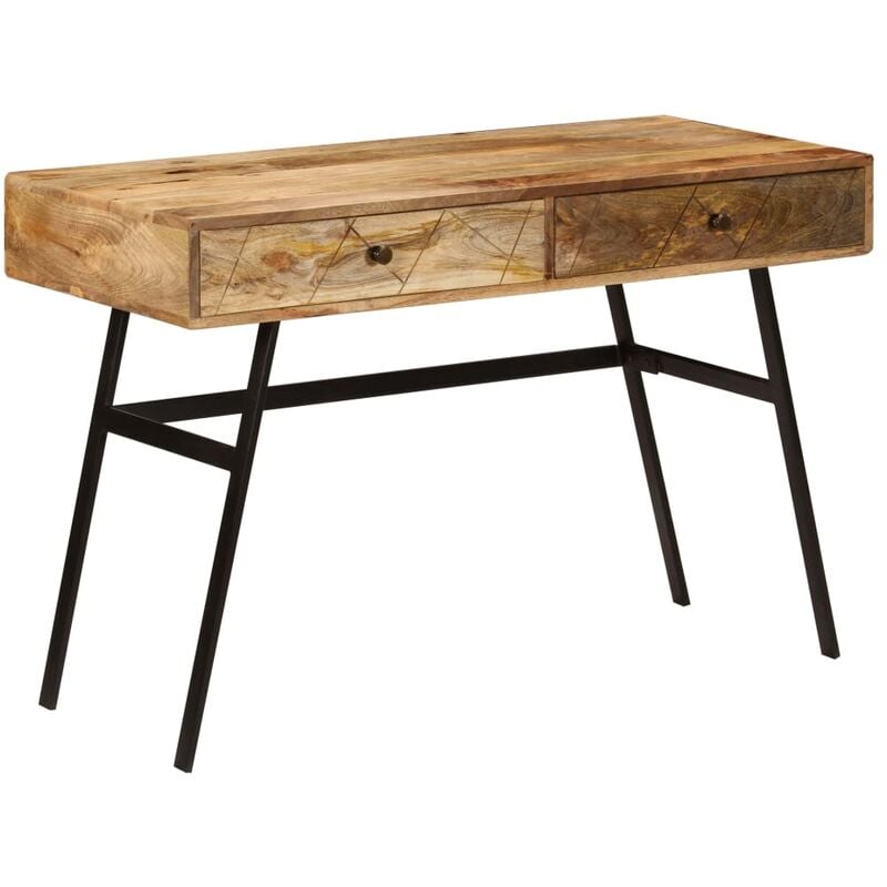 

Mesa de escritorio con cajones madera mango maciza 110x50x76 cm - Marrón - Vidaxl