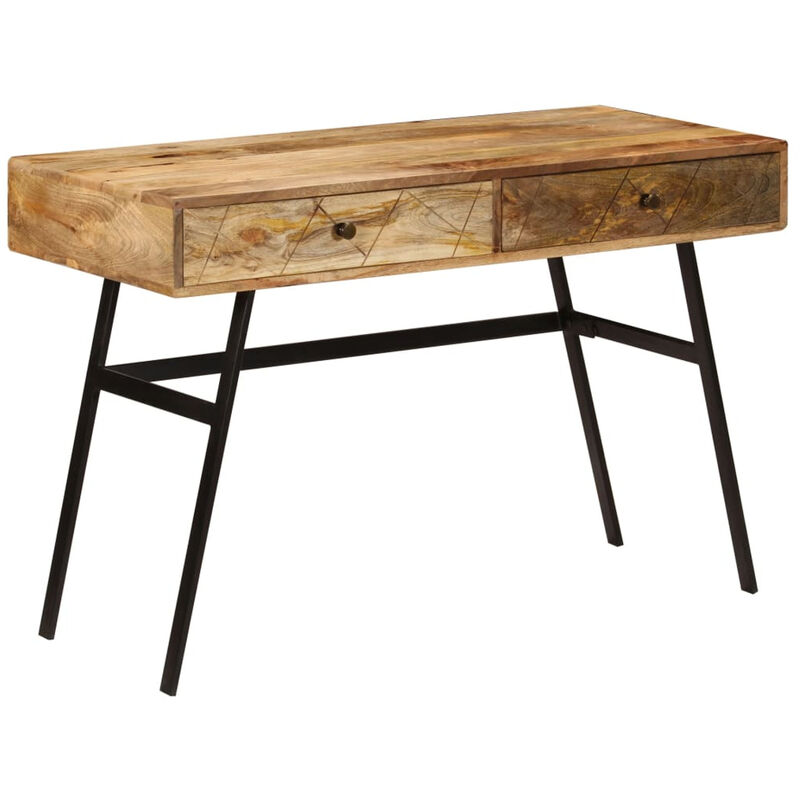 

Mesa de escritorio con cajones madera mango maciza 110x50x76 cm