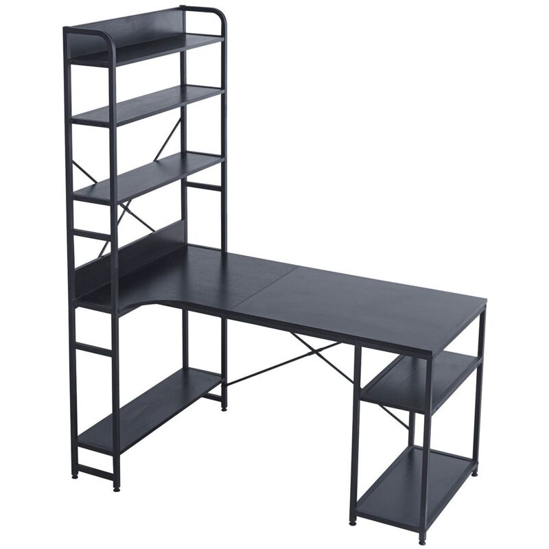 

Mesa De Escritorio Con Estante Negro Ancho: 135 X Largo: 85 X Alto: 177,5