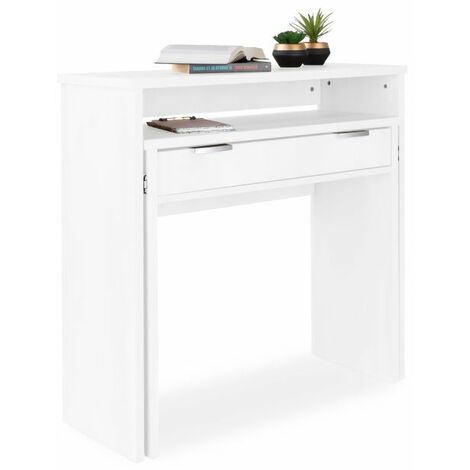 Mesa de escritorio consola Aput Blanco 90cm (ancho) x 87,5cm (alto)
