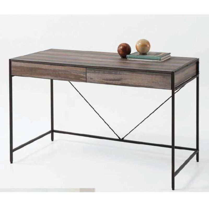 

Kitcloset - Mesa de escritorio Kala 2 cajones acabado madera natural 89 cm(alto)104 cm(ancho)48 cm(fondoo) Color NOGAL
