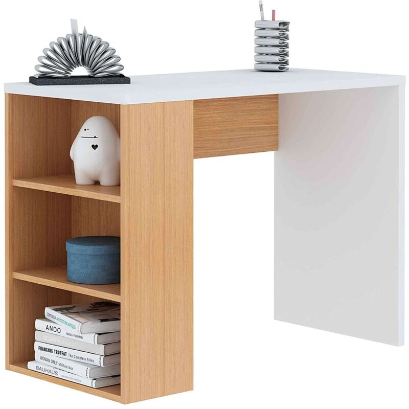 

Mesa de escritorio Moon Walk en acabado de varios colores 75 cm(alto)100 cm(ancho)50 cm(largo) Color ROBLE CLARO-BLANCO SOLFT