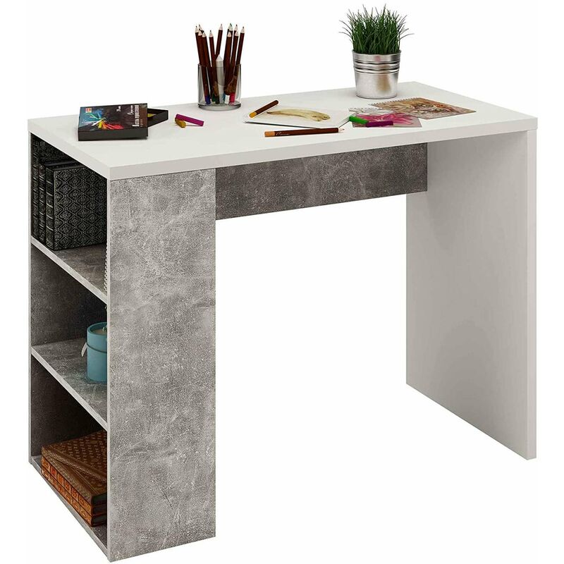 

Mesa de escritorio Moon Walk en acabado de varios colores 75 cm(alto)100 cm(ancho)50 cm(largo) Color BLANCO SOLFT- CEMENTO GREY