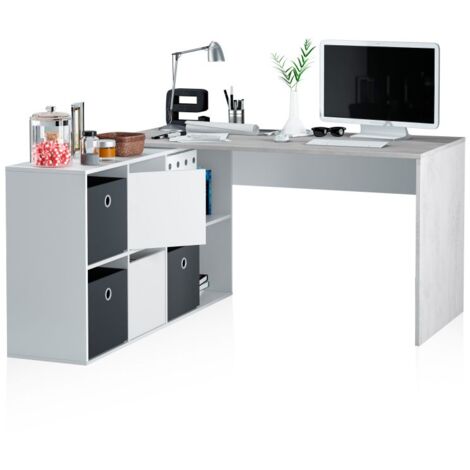 Mesa de escritorio Move Blanco Artik (Blanco Mate) - Gris Cemento (ancho) x 74cm (alto)