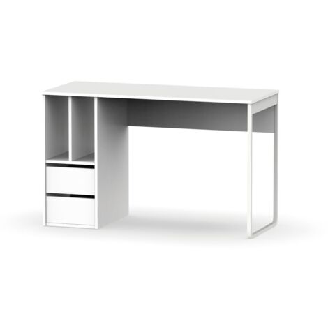Mesa de escritorio Nolita acabado blanco, 74cm(Alto) 120cm(Ancho) 55cm(Fondo