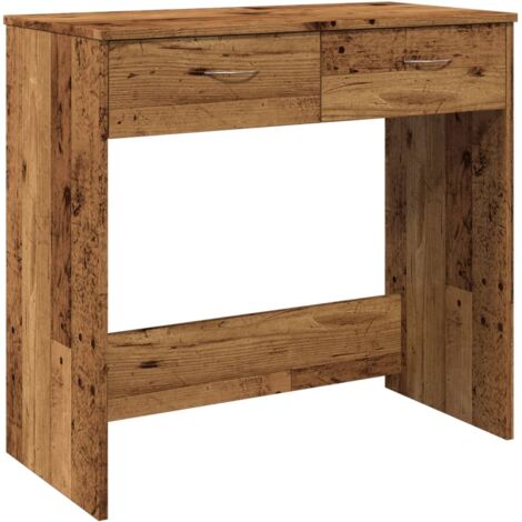 Mesa de escritorio puesto de trabajo mueble de ordenador estudio estilo madera antigua 80 x 40 x 75 cm madera contrachapada marrón 020023971