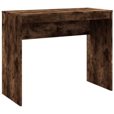 Mesa de escritorio puesto de trabajo mueble de ordenador estudio roble ahumado 90 x 40 x 72 cm madera contrachapada marrón 020023592