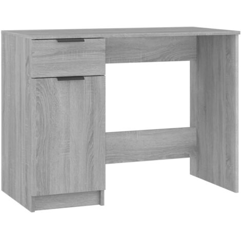 Mesa de escritorio puesto de trabajo mueble de ordenador estudio sonoma 100 x 50 x 75 cm madera contrachapada gris 020023937