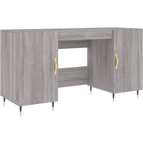 Mesa de escritorio puesto de trabajo mueble de ordenador estudio sonoma 140 x 50 x 75 cm madera contrachapada gris 020023950