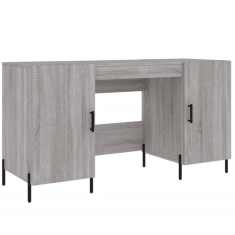Mesa de escritorio puesto de trabajo mueble de ordenador estudio sonoma 140 x 50 x 75 cm madera contrachapada gris 020023956