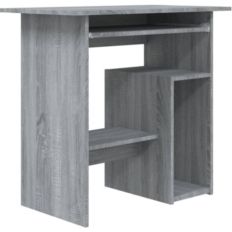 Mesa de escritorio puesto de trabajo mueble de ordenador estudio sonoma 80 x 45 x 74 cm madera contrachapada gris 020023964