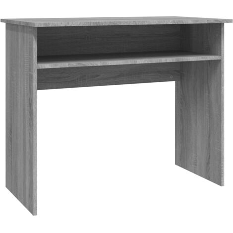 Mesa de escritorio puesto de trabajo mueble de ordenador estudio sonoma 90 x 50 x 74 cm madera contrachapada gris 020023968