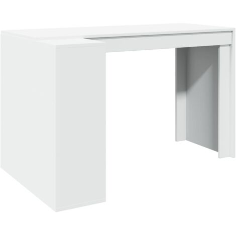 Mesa de escritorio puesto de trabajo mueble para ordenador estudio informático 123,5 x 73,5 x 75 cm madera contrachapada blanco 020023509