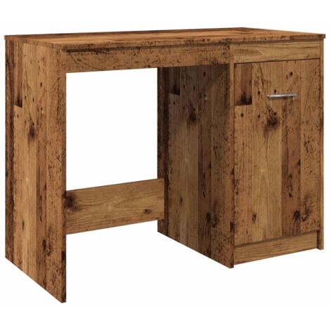 Mesa de escritorio puesto de trabajo mueble para ordenador estudio informático madera vieja 100 x 50 x 76 cm madera contrachapada marrón 020023972