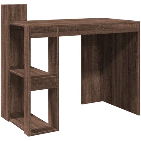 Mesa de escritorio puesto de trabajo mueble para ordenador estudio informático roble 103,5 x 56,5 x 94 cm madera contrachapada marrón 020023606