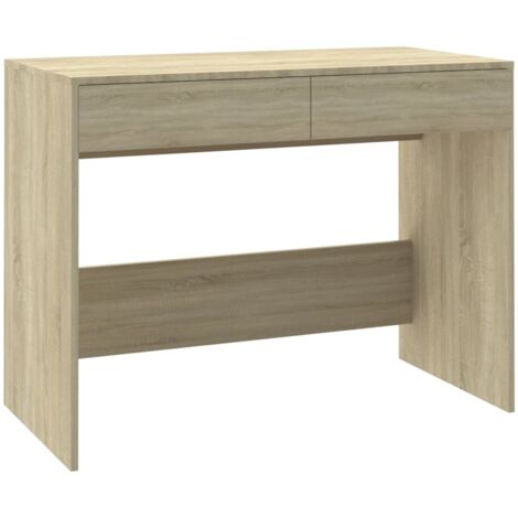 Mesa de escritorio puesto de trabajo mueble para ordenador estudio informático roble sonoma 101 x 50 x 76,5 cm madera contrachapada beige 020023636