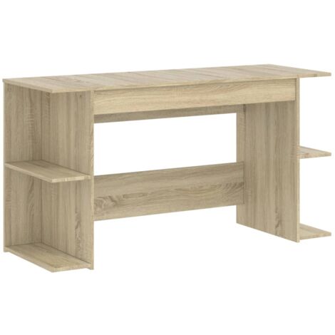 Mesa de escritorio puesto de trabajo mueble para ordenador estudio informático roble sonoma 140 x 50 x 75 cm madera contrachapada marrón 020023644