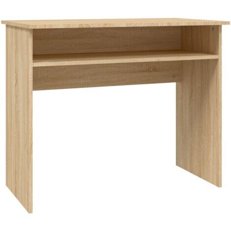 Mesa de escritorio puesto de trabajo mueble para ordenador estudio informático roble sonoma 90 x 50 x 74 cm madera contrachapada marrón 020023664